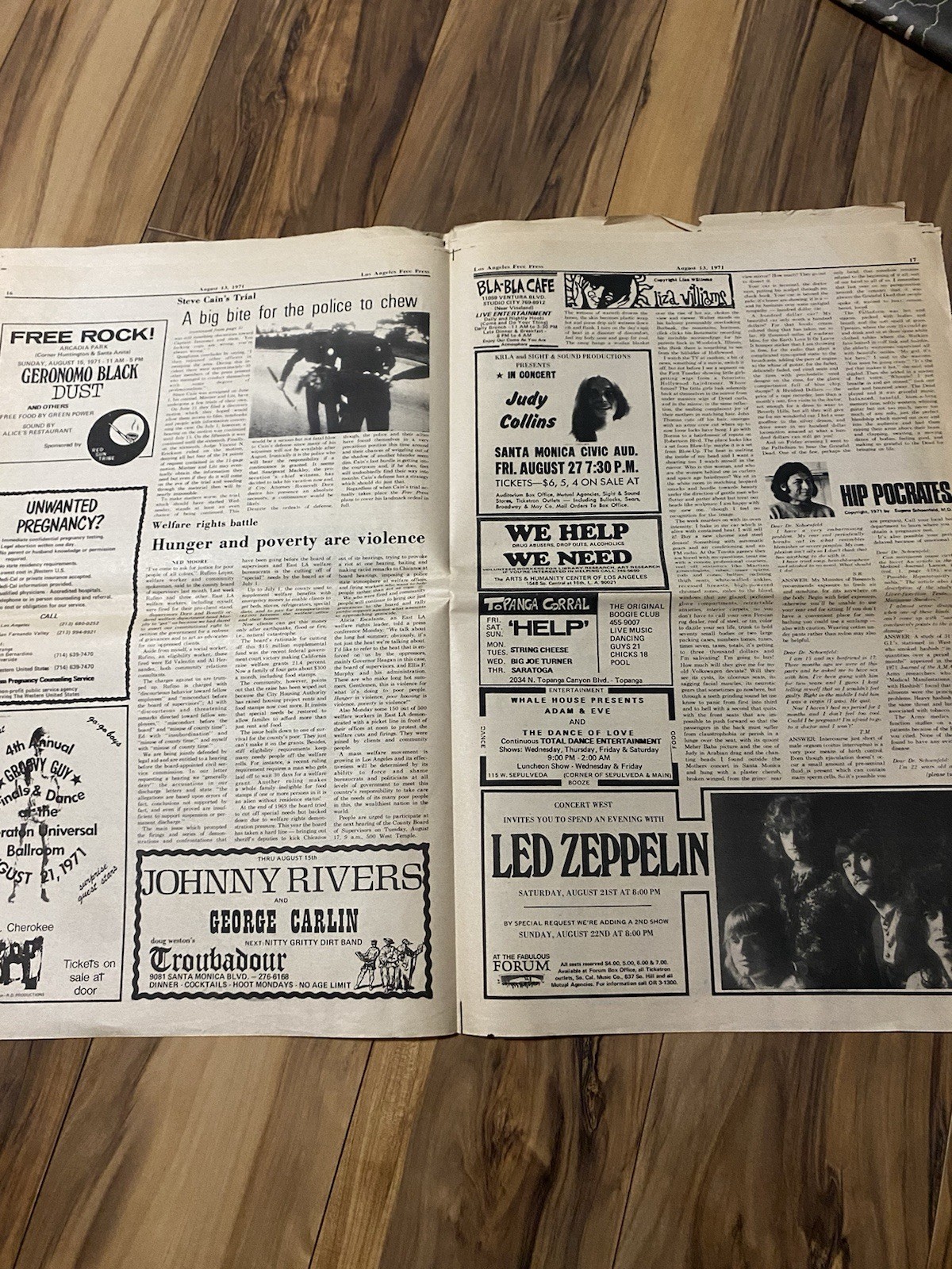 Lot of 4 Los Angeles LA Free Press Newspapers Loads of Vintage Music Ads