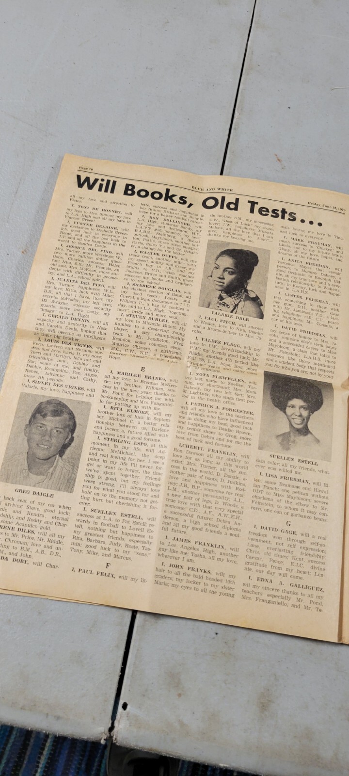 Vintage Rare 1970 LA High School Americana Wassimba Wajasiris Black Newspaper