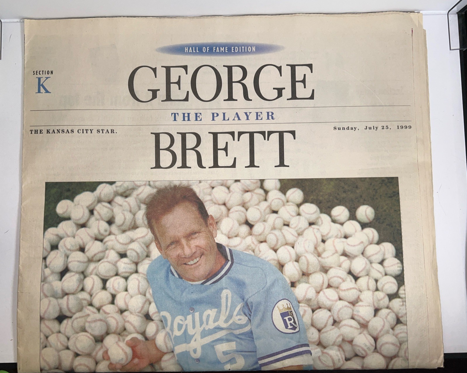 Kansas City Star Newspaper GEORGE BRETT KC Royals Cooperstown 1999 MLB Editorial