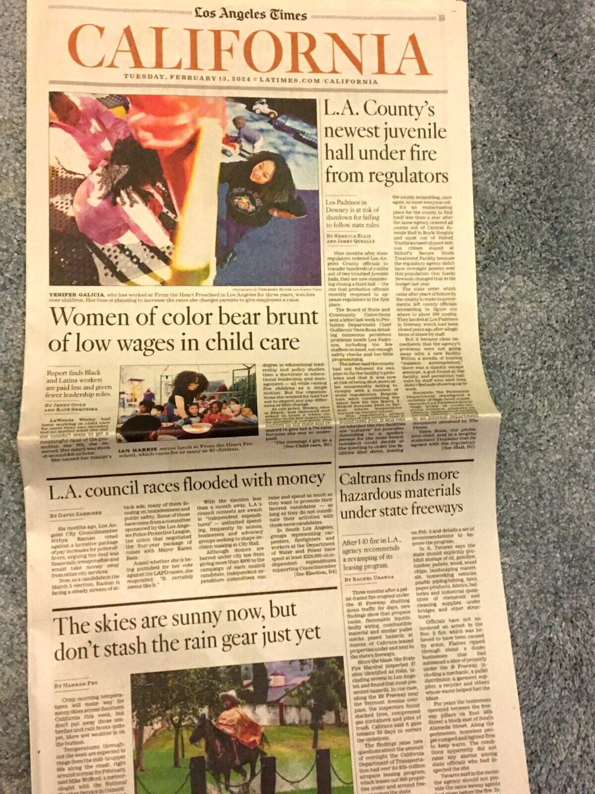 LOS ANGELES TIMES Feb. 13, 2024 TRUMP Biden JASON & TRAVIS KELCE Dodgers Ohtani