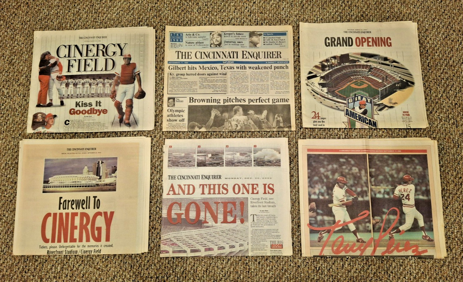 Cincinnati Enquirer Newspaper – Reds Browning Perfect Riverfront Cinergy GABP