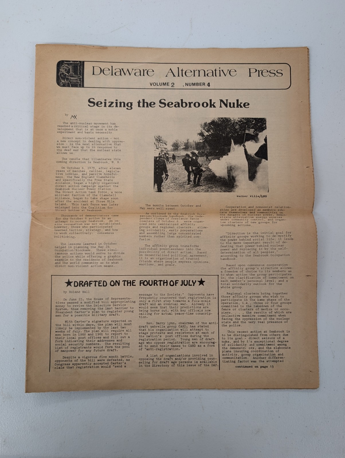 Vintage July 1980 Delaware Alternative Press Underground Newspaper 25¢
