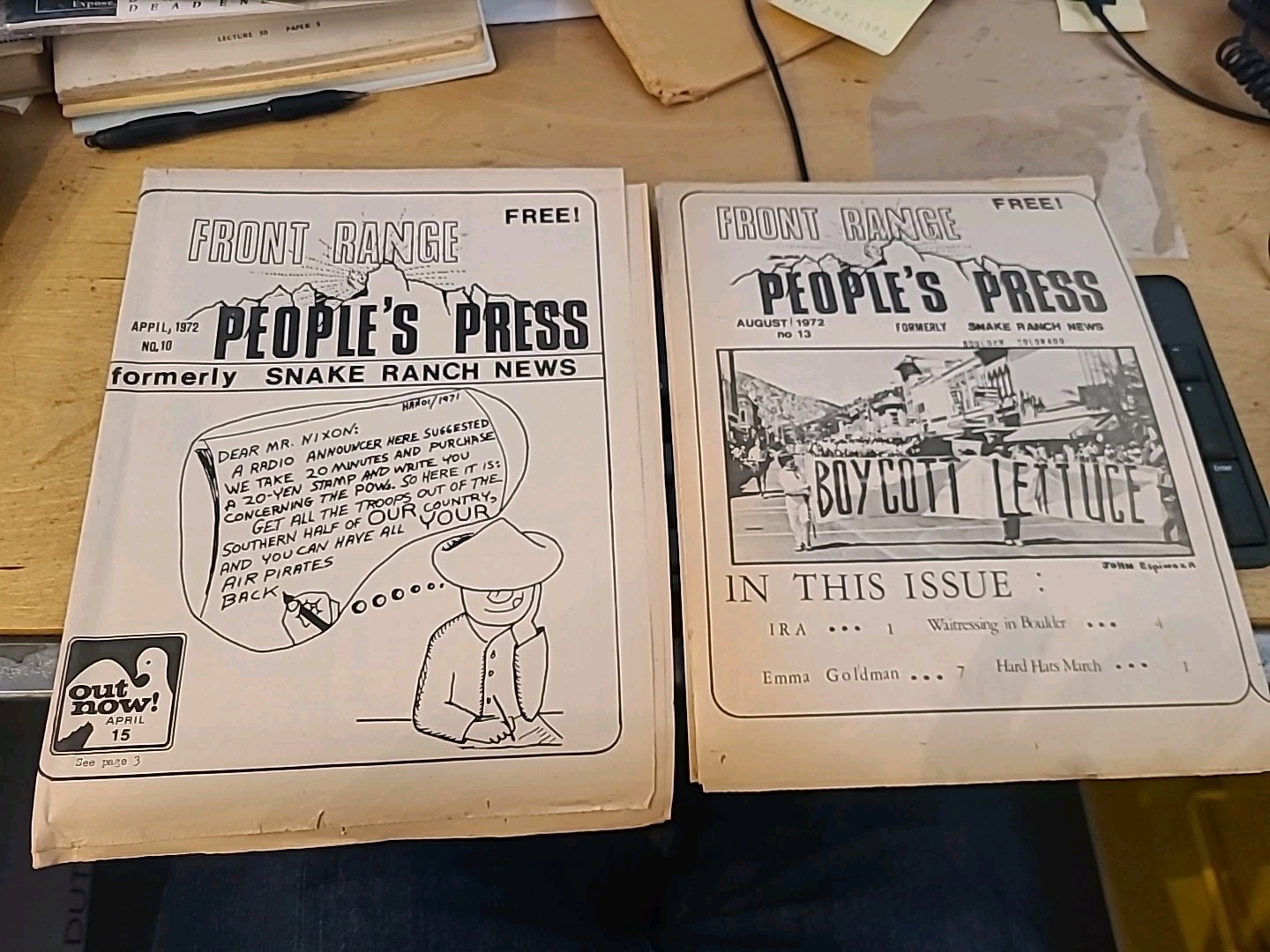 Front Range People’s Press 2 Issues 1972 Boulder Colorado Underground Paper