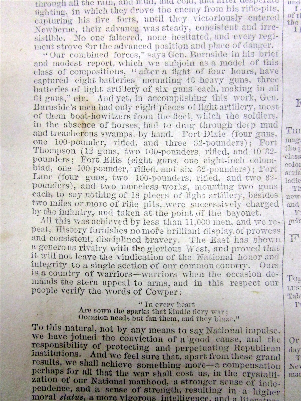 1862 Leslie’s Illustrated newspaper & an “EXTRA” w Civil War BATTLE OF PEA RIDGE