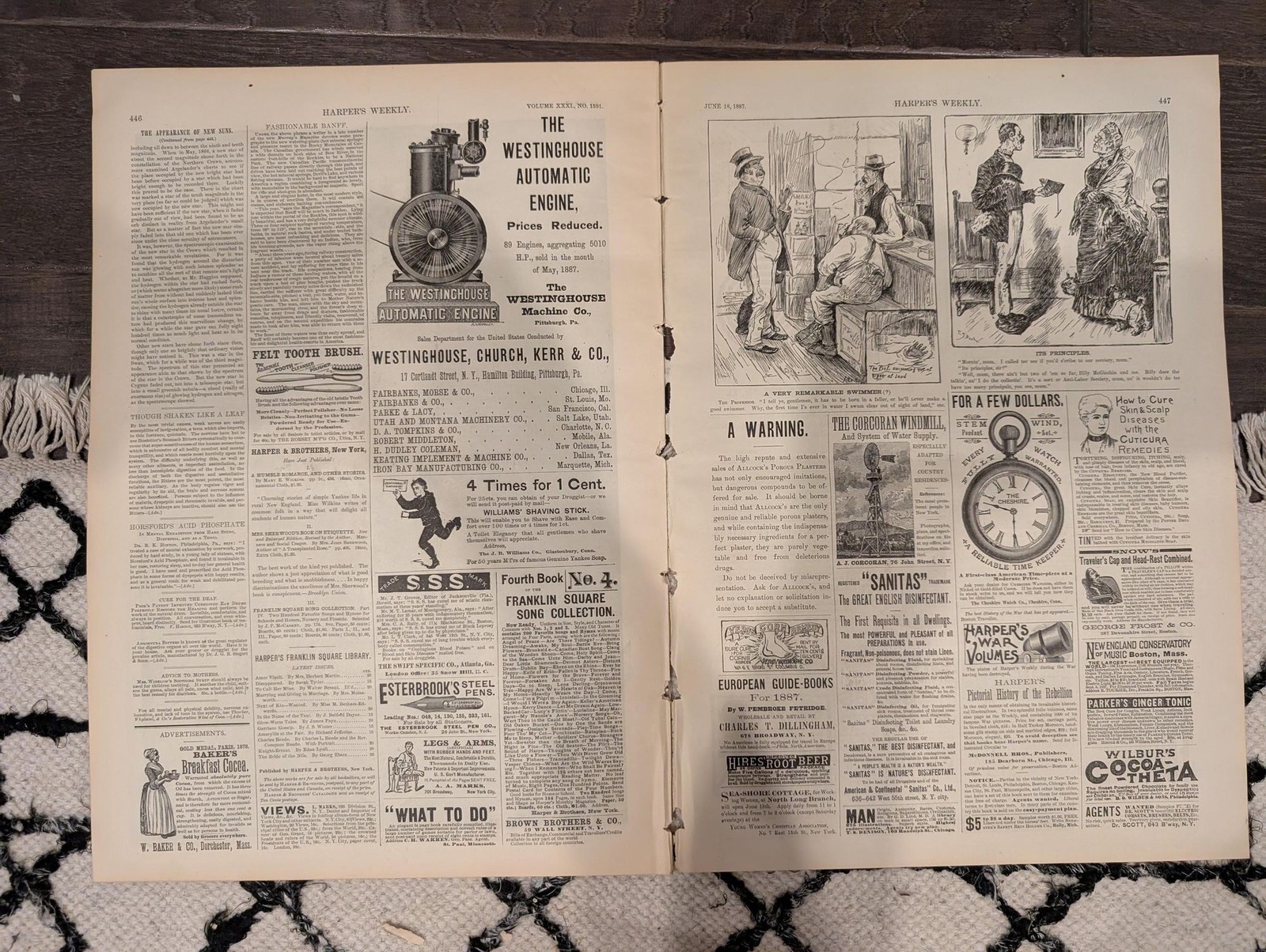 Harper’s Weekly — June 18, 1887 — ACTORS’ MONUMENT, Remington Horse Racing