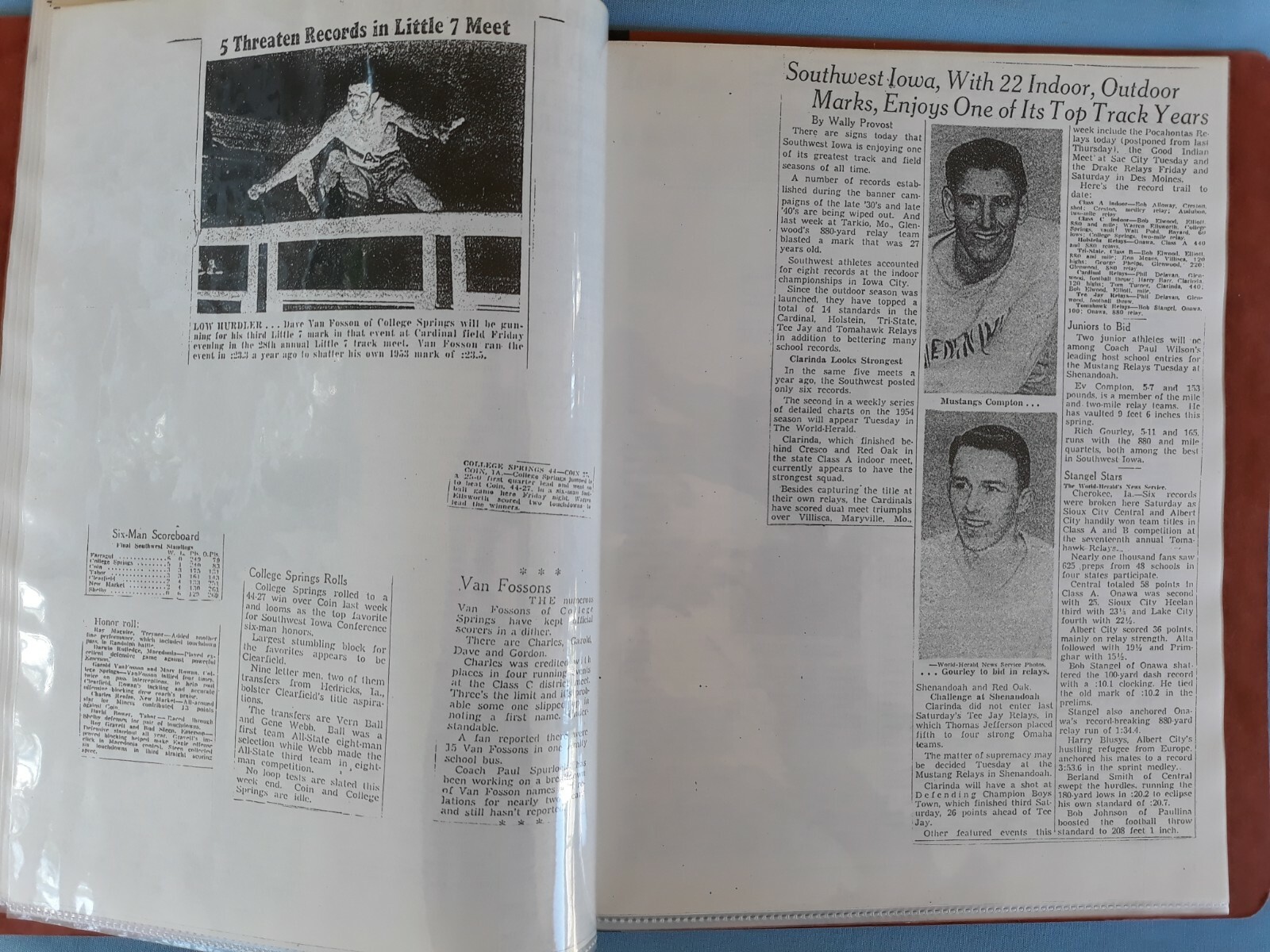 Southwest Iowa 1955 Copied Newspaper Clippings High School Sports 28 Pages
