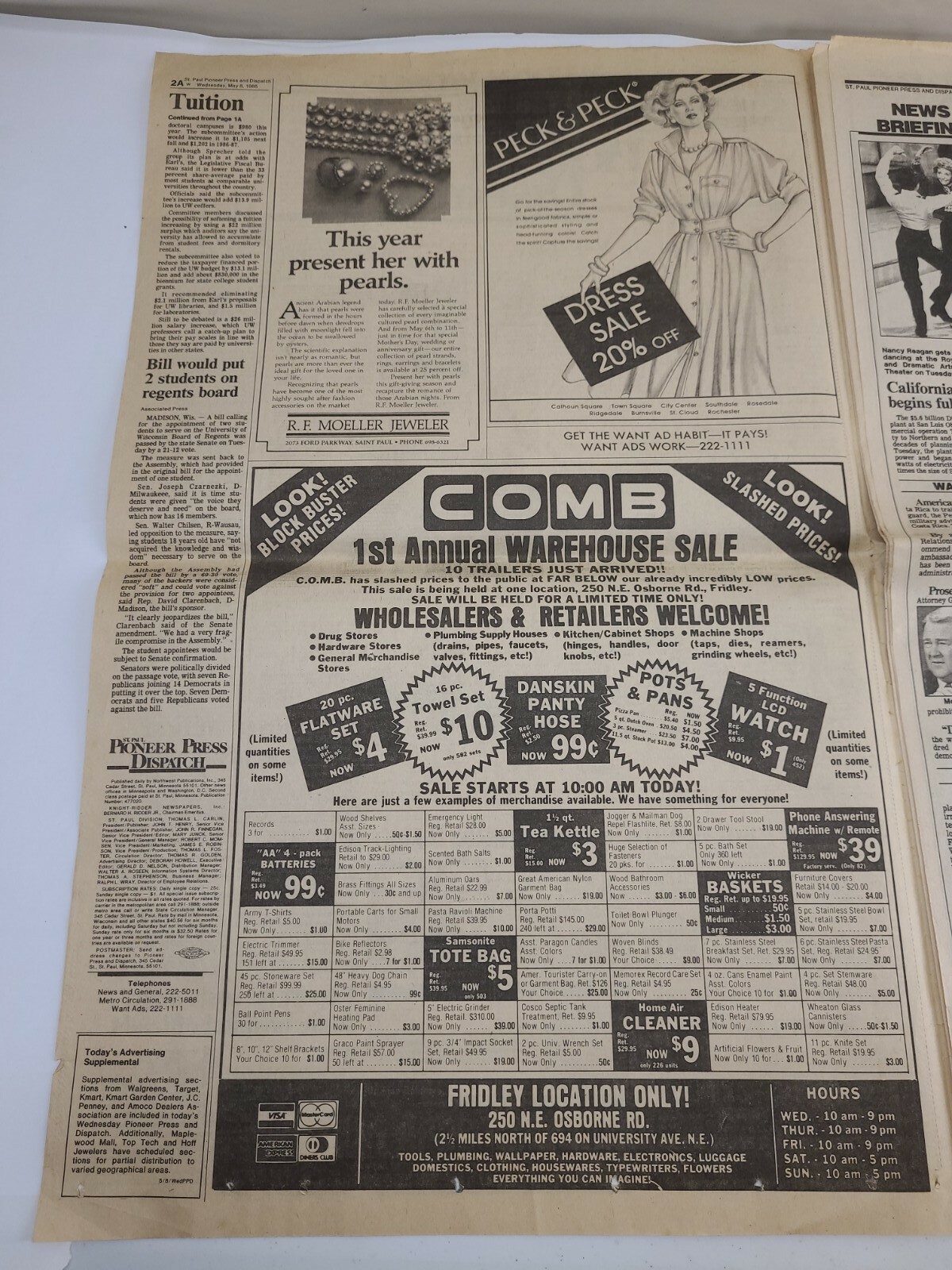 Saint Paul Minnesota Pioneer Press Newspaper Wisconsin Section A Only May 8 1985