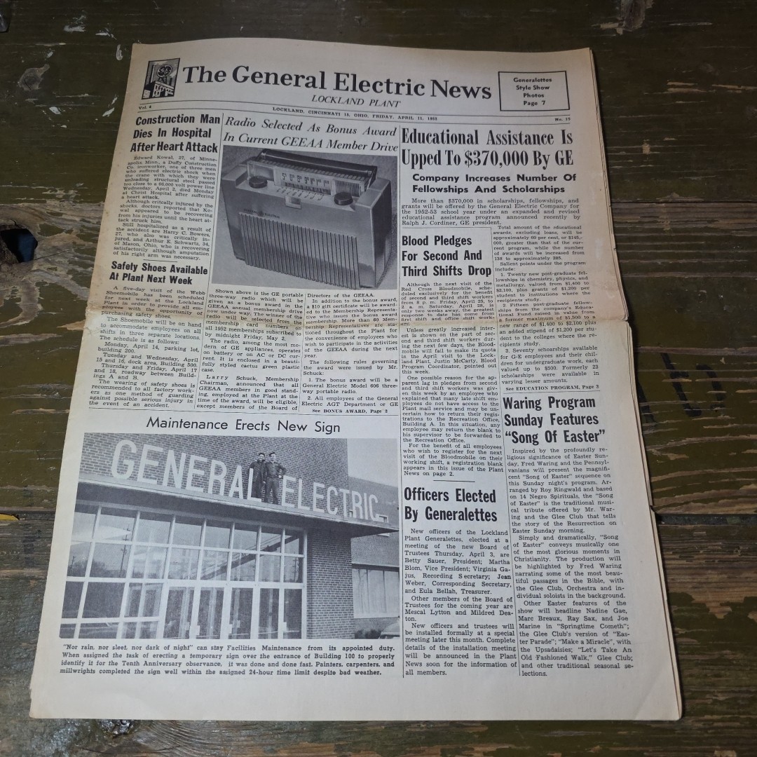 1952 General Electric Lockland Cincinnati Ohio News Employee Newspaper