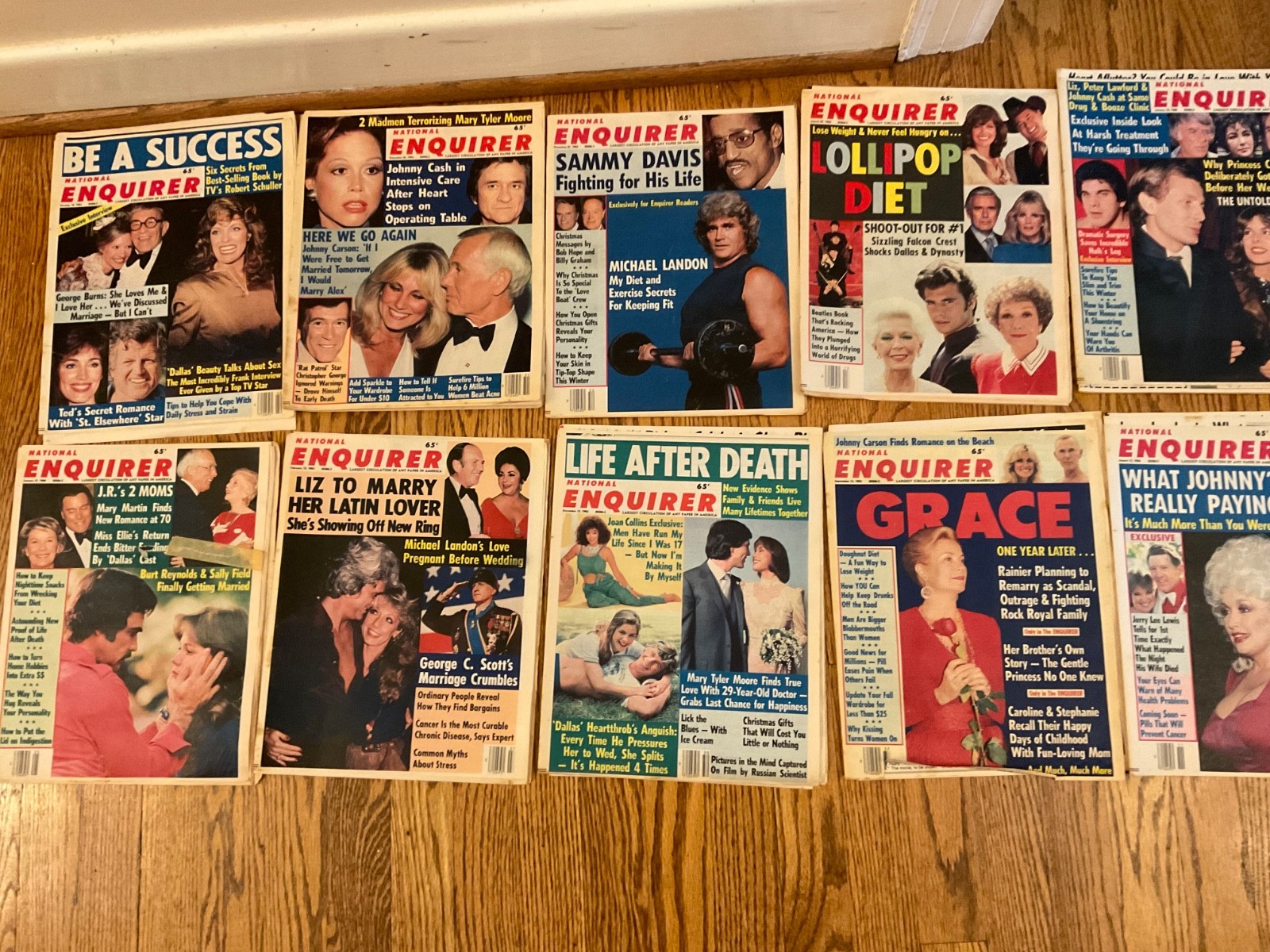 Vintage Lot of 24 1980’s Tabloids Celebrity Magazines NATIONAL ENQUIRER Liz
