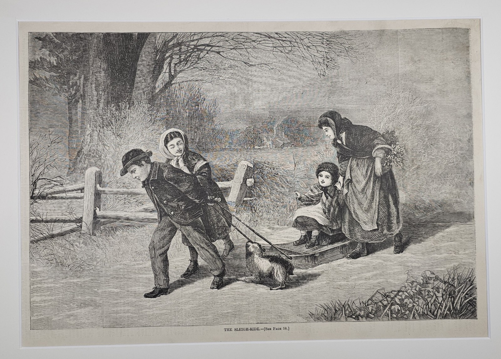 Harper’s Weekly January 23, 1869 ” The Sleigh Ride.” Page 57