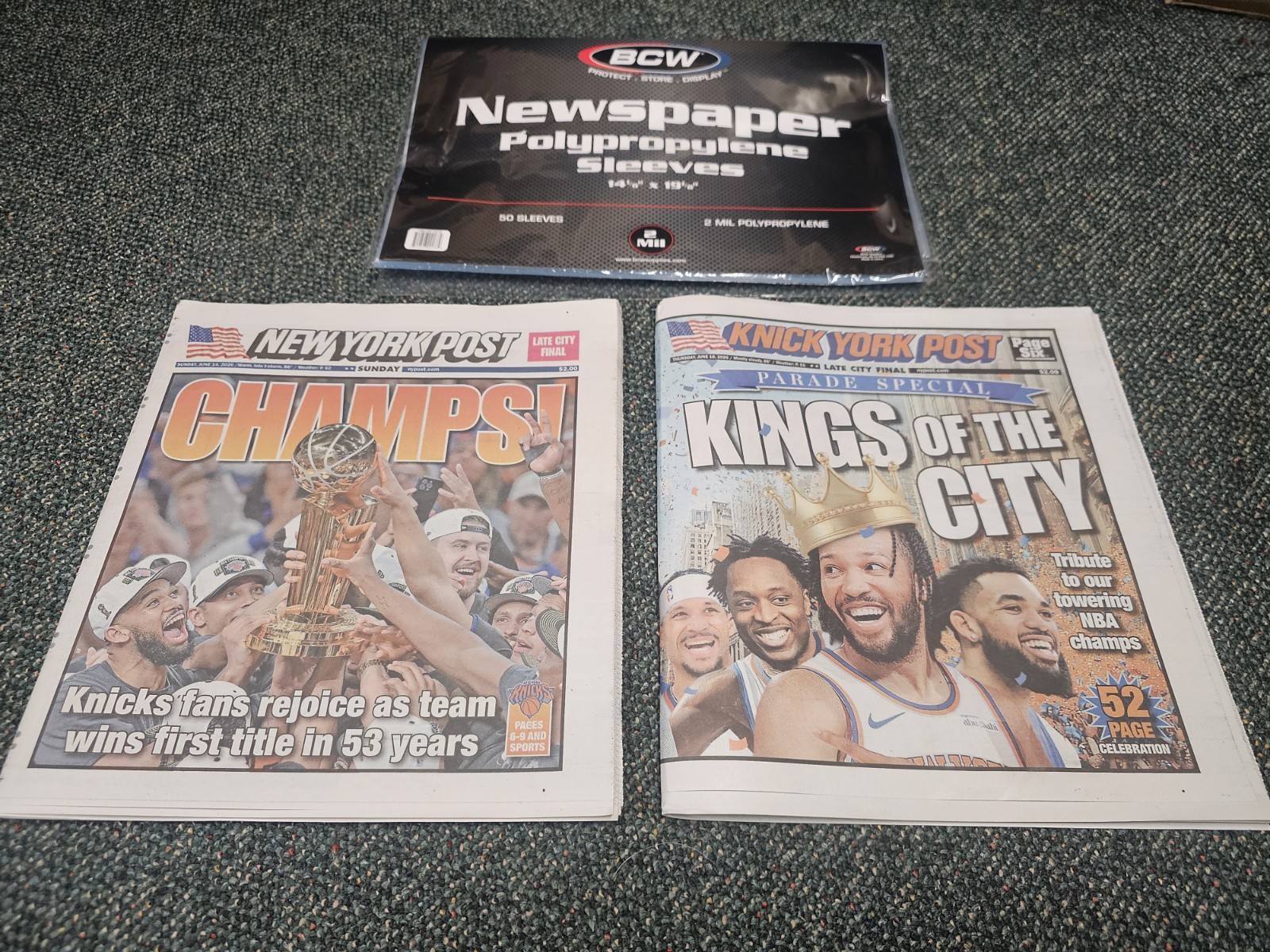 NY KNICKS WIN NBA FINALS! “CHAMPS”! NY POST NEWSPAPER 6/14/26 JALEN BRUNSON MVP!