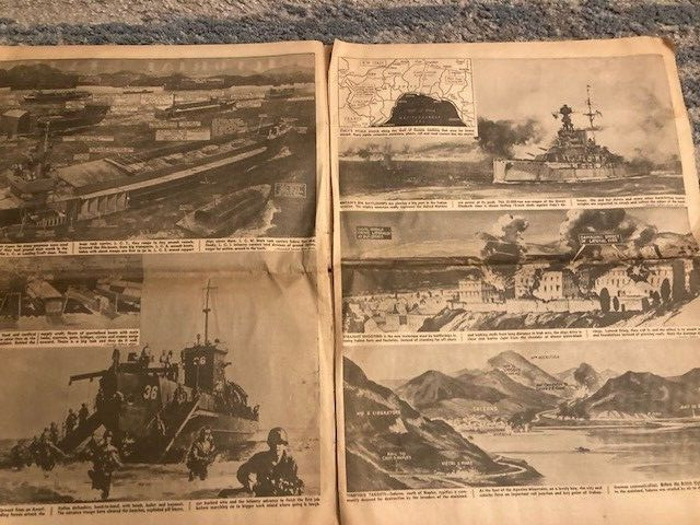 Seattle Post Intelligencer September 1943 Pictorial Review Invasion of Italy WW2