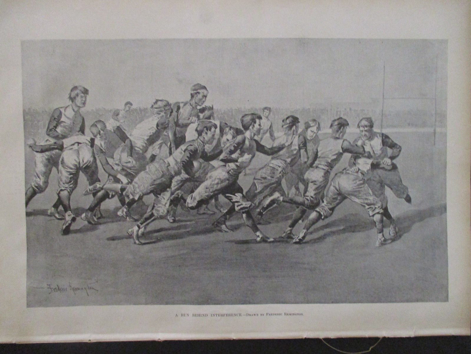 1893 FOOTBALL FREDERIC REMINGTON AB FROST HOBOS CAMPING HARPER’S WEEKLY