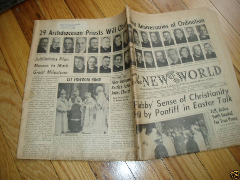 Archdiocese Chicago 1956 New World Newspaper