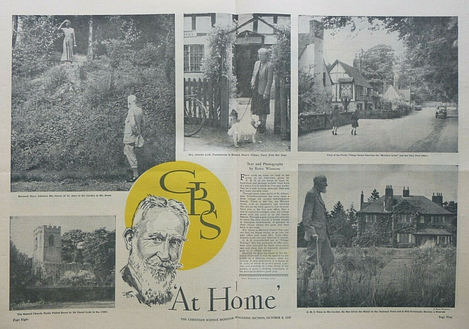 G B S SHAW NATIONAL TRUST PEIPING STEEL COTTON AVON CS MONITOR October 8 1949