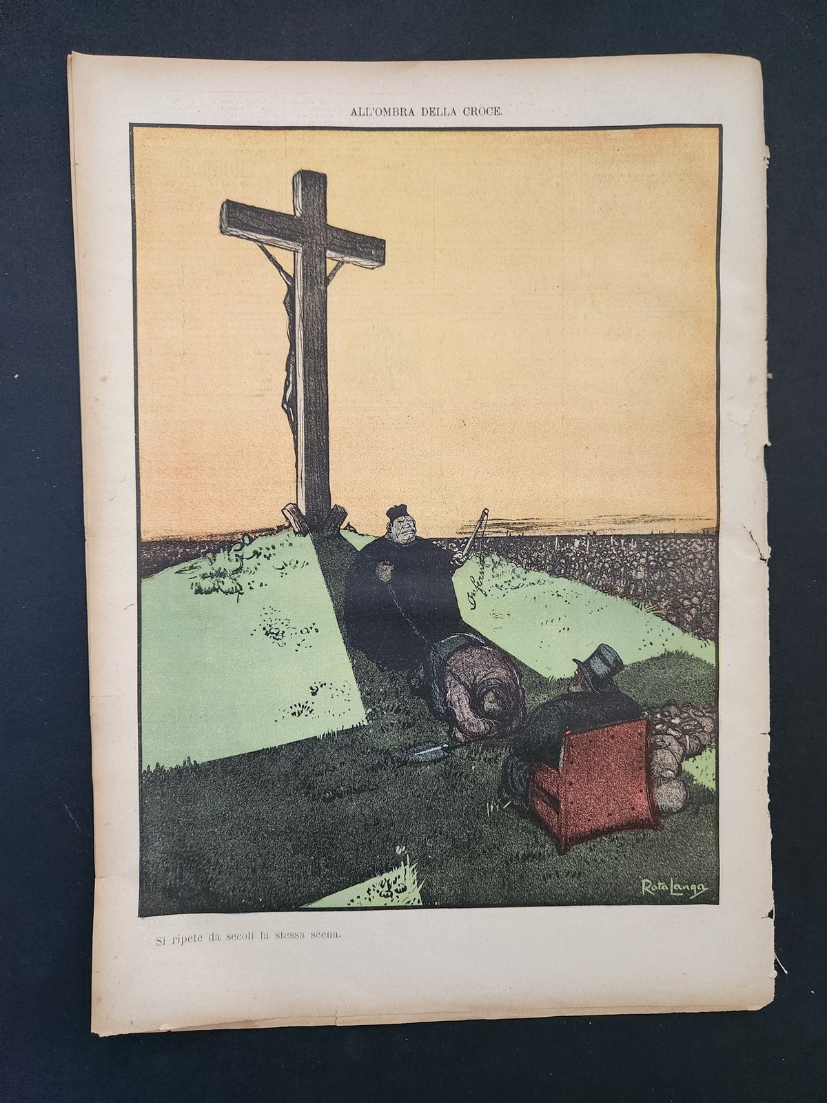 1908 antique L’ASINO socialist anti-catholic satire 4 issues ITALIAN NEWSPAPERS