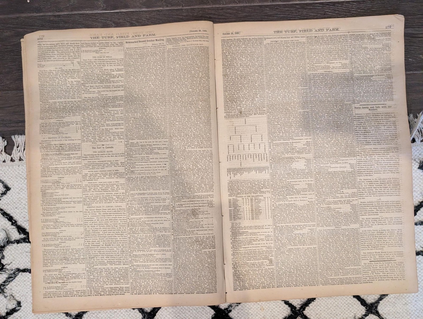 1869 Turf Field and Farm — Jerome Park Races, Guelph Canada, Chess, Baseball