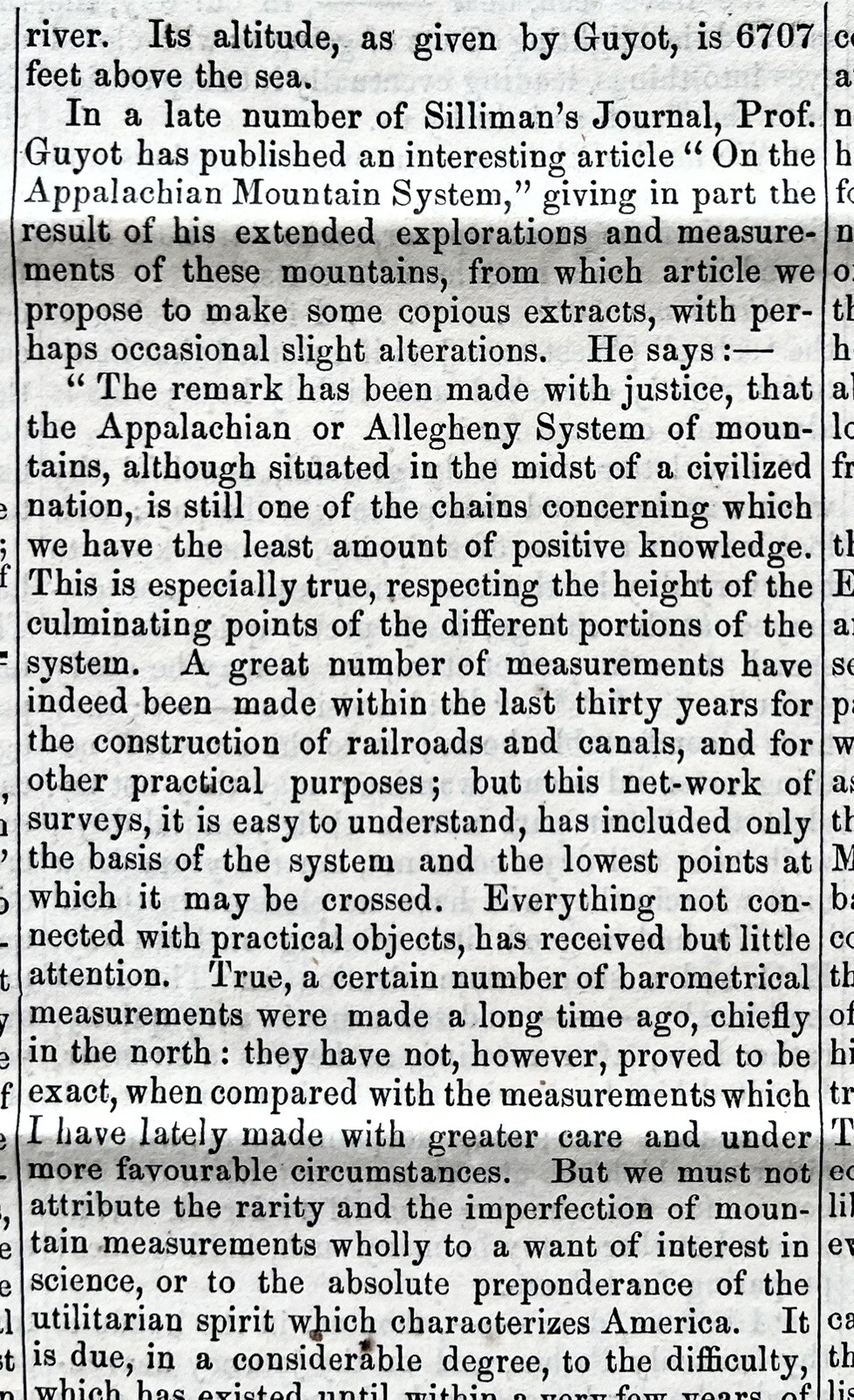 7 1861 newspapers DETAILED DESCIPTION of APPALACHIAN MOUNTAINS w ELEVATION CHART