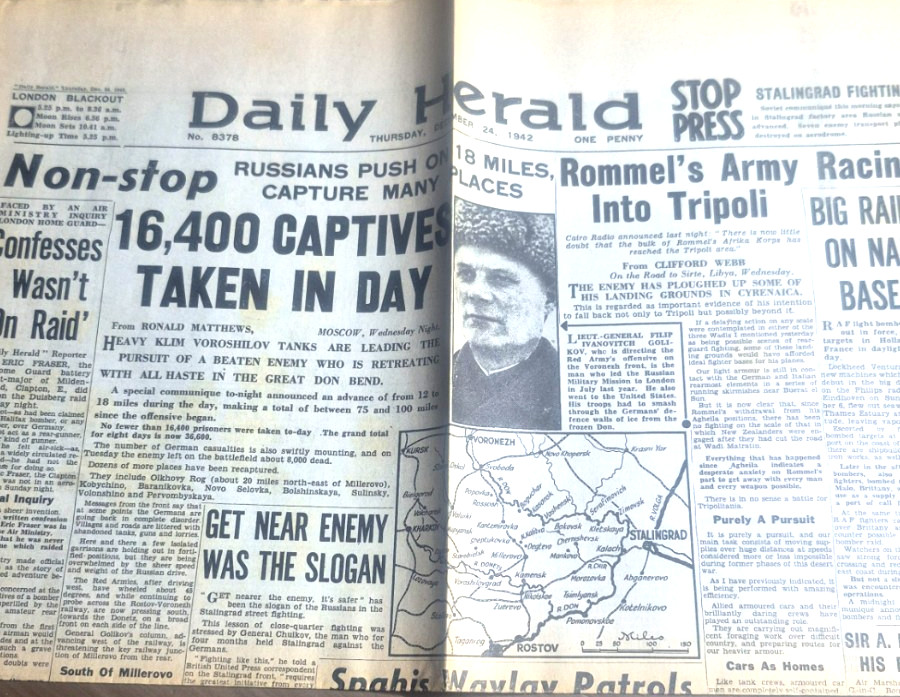 Old Newspaper “Daily Herald”, Thursday, December 24, 1942