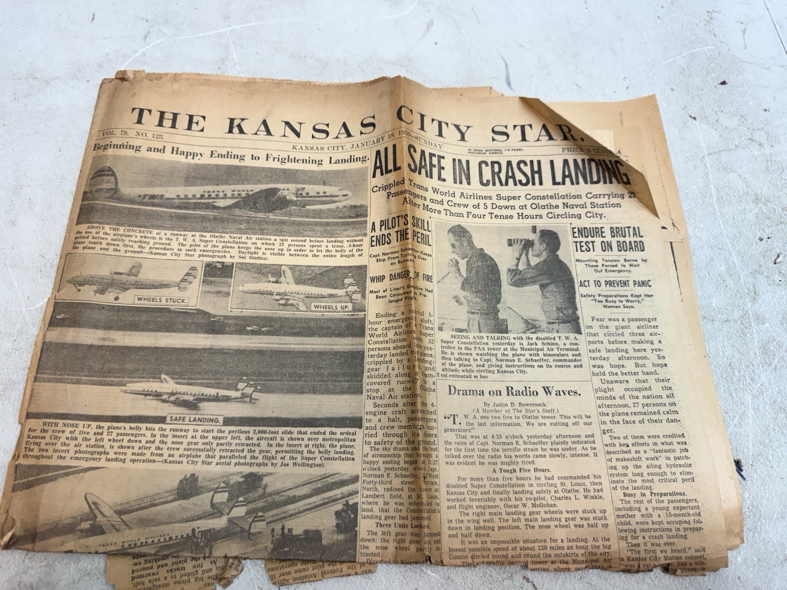 kansas city star newspaper january 18 1959 plane crash