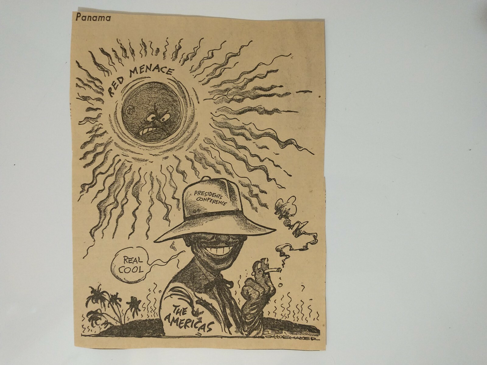 VTG Vaughn Richard SHOEMAKER Political Cartoon PANAMA Newspaper Clipping 1950’s