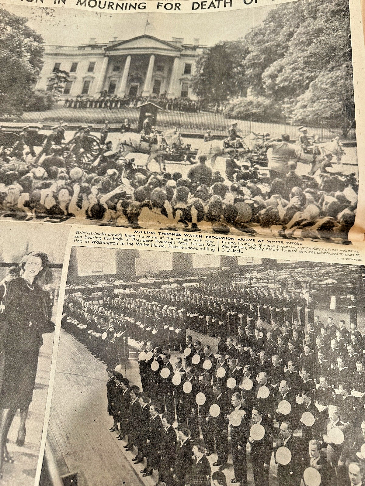 1945 Chicago Sun Newspaper Franklin D. Roosevelt funeral