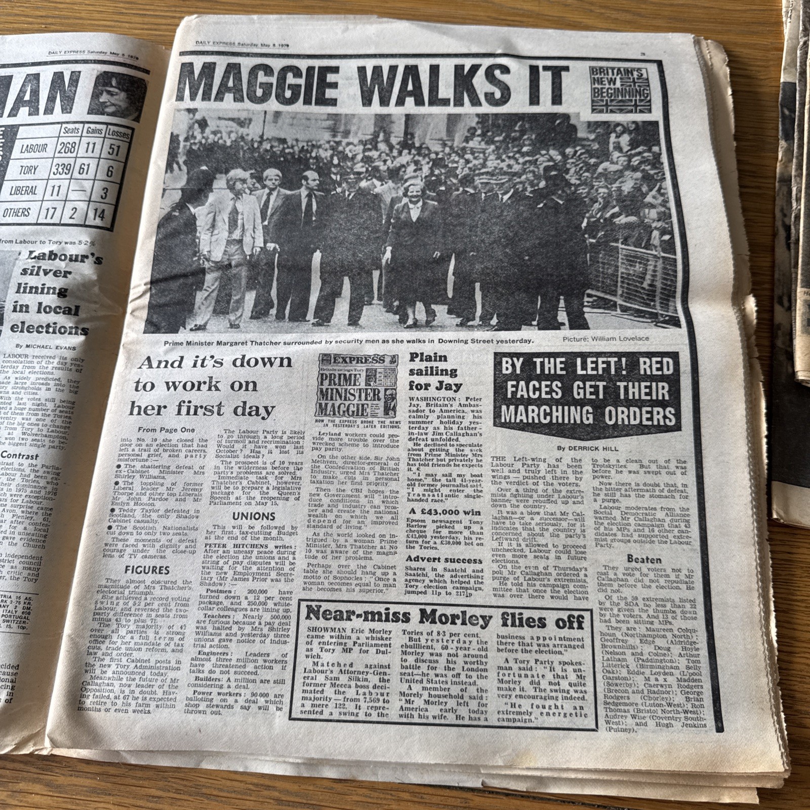 Daily Express Newspaper – 5th May 1979 – Margaret Thatcher Front Cover