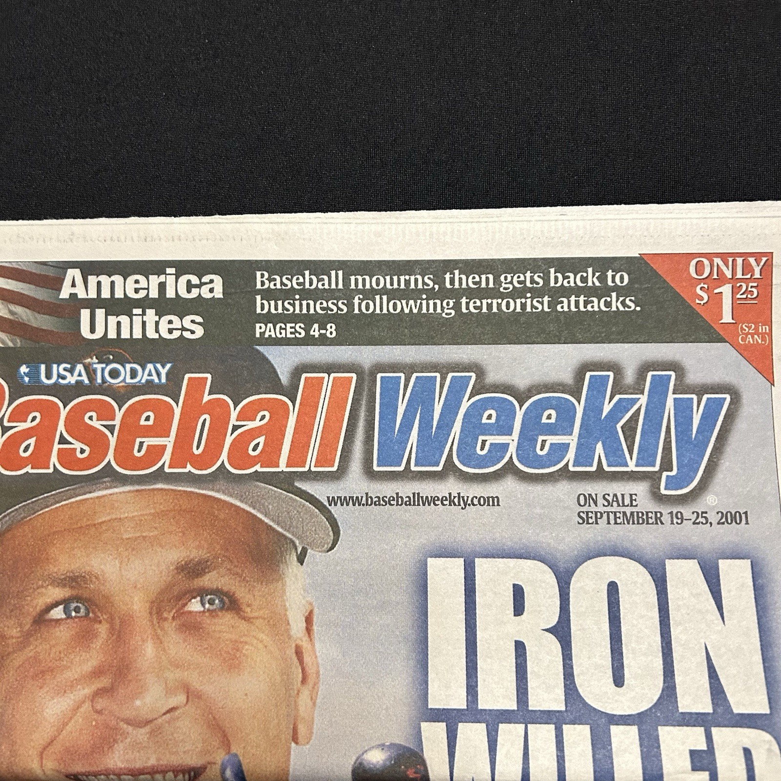 Cal Ripken Jr USA Today Baseball Weekly Sept. 2001 “Iron Willed” MLB post 9/11