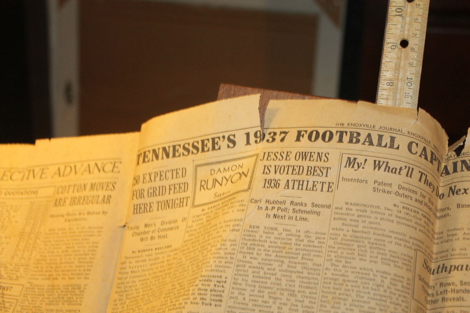 December 15, 1936 Knoxville Partial Journal Santa Ripley Cartoon Tennessee Vols