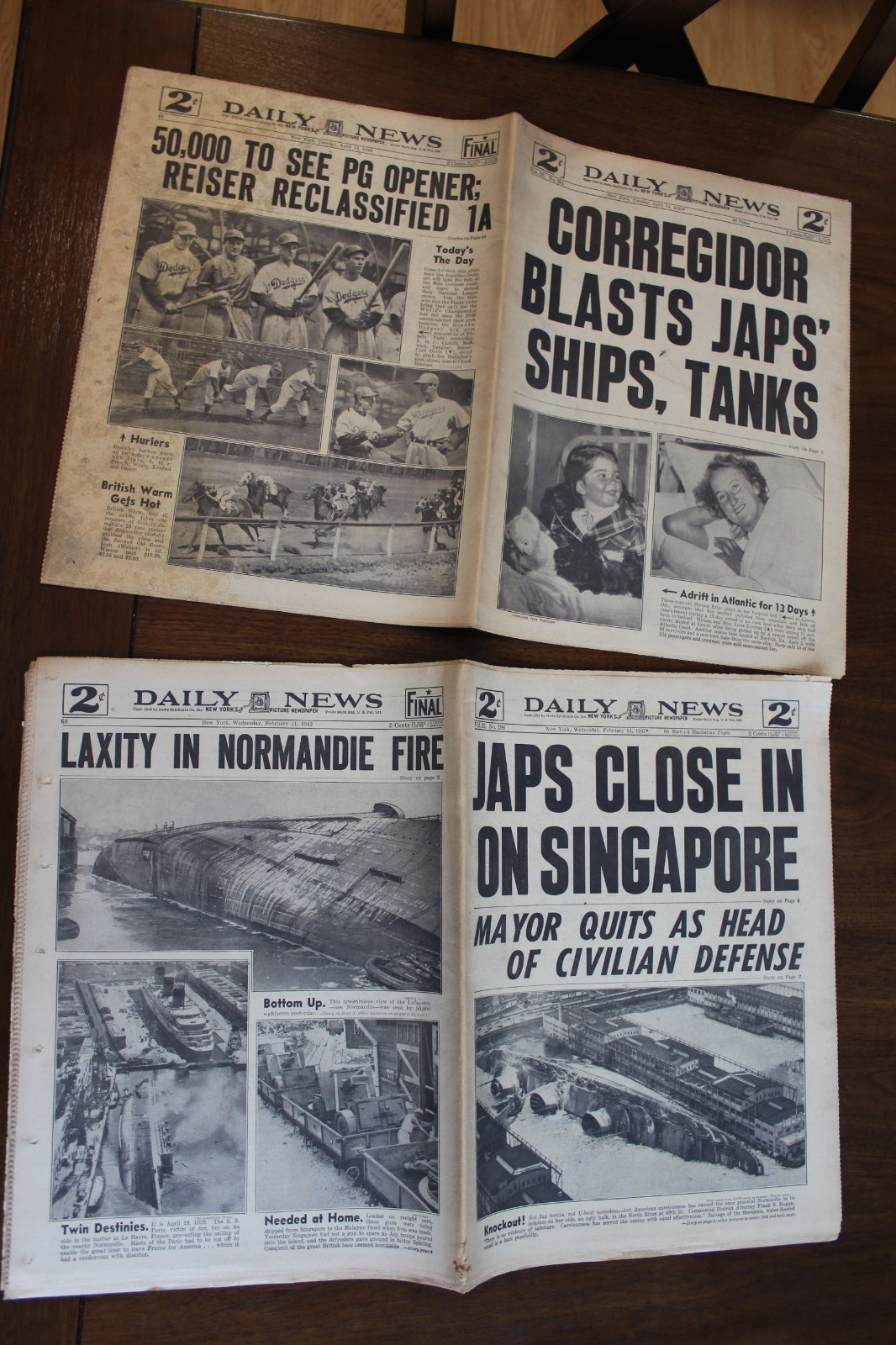 LOT of Vintage Newspapers (New York and France 1930s and 1940s)