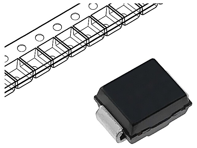5X SMBJ9.0A-13-F Diode: Transil 600W 10-11.5V 39A Unidirectional SMB DIODES INC