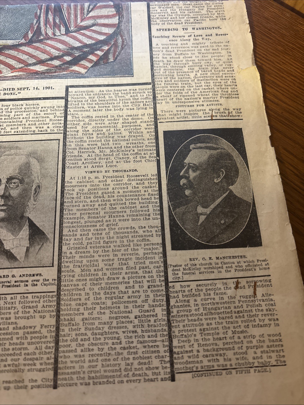 Newspaper President McKinley Burial 9/21 1901Utica Saturday Globe Auburn Edition