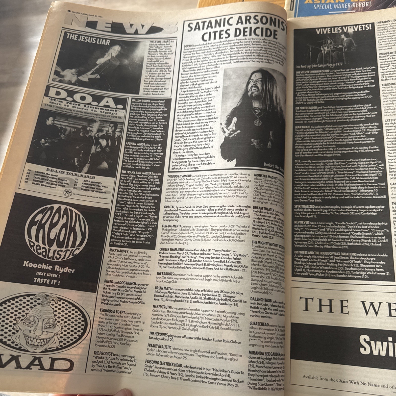 Melody Maker Newspaper – March 20th 1993 – Suede Front Cover
