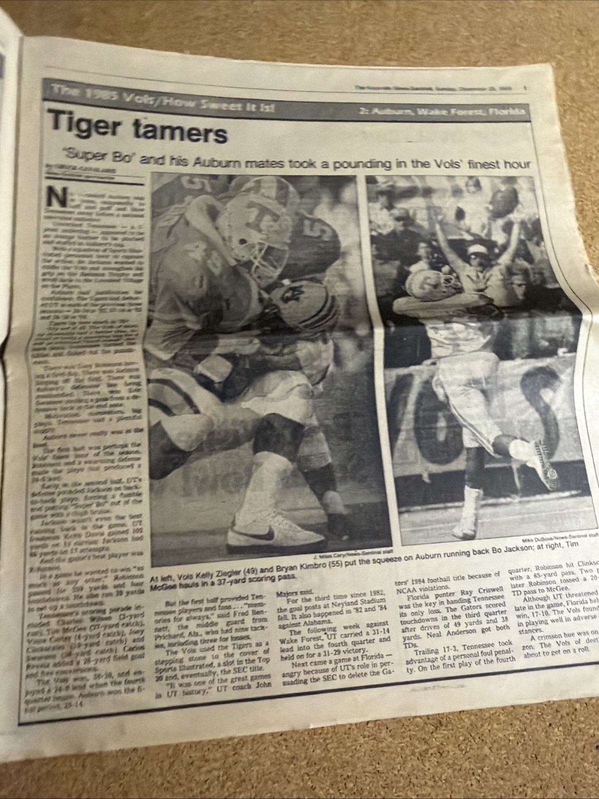 1985 Tennessee Vols Football Sugar Bowl Sugar Vols 2 Paper Special Inserts VG