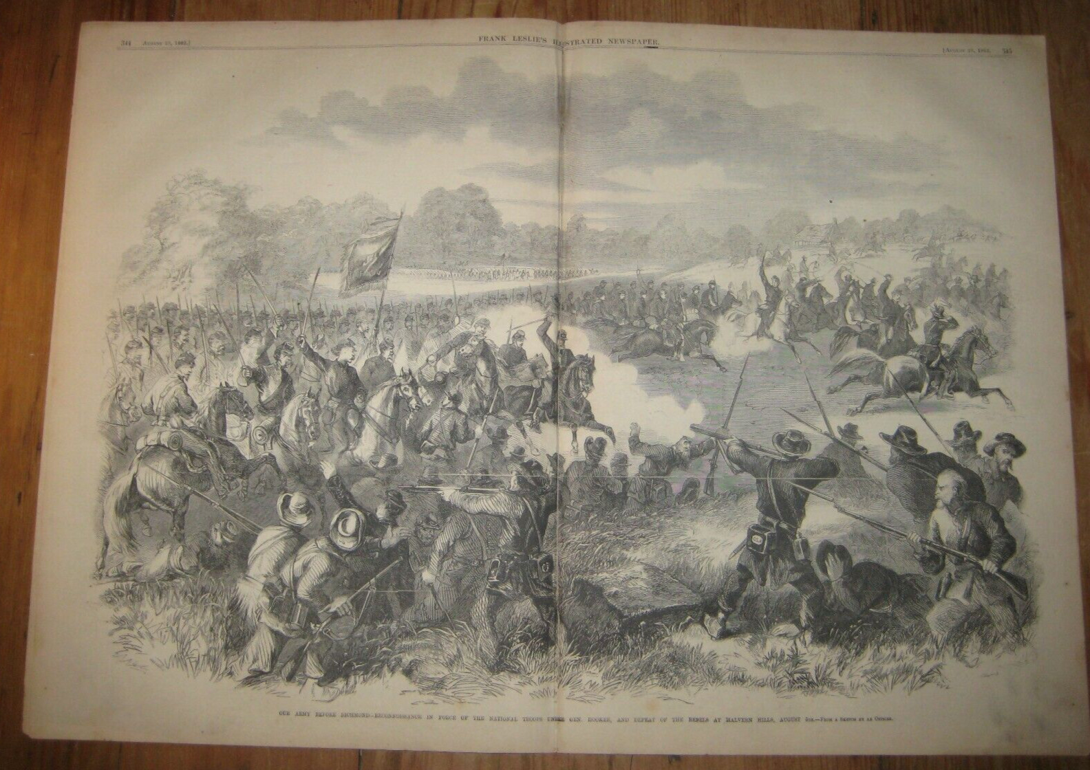 1862, Frank Leslie’s, Battle of Malvern Hills & California Gold Mining +