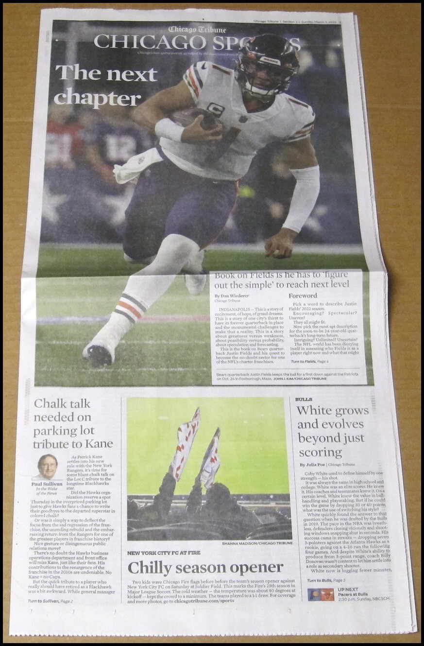 3/5/2023 Chicago Tribune Sports Justin Fields Bears Offseason The Next Chapter