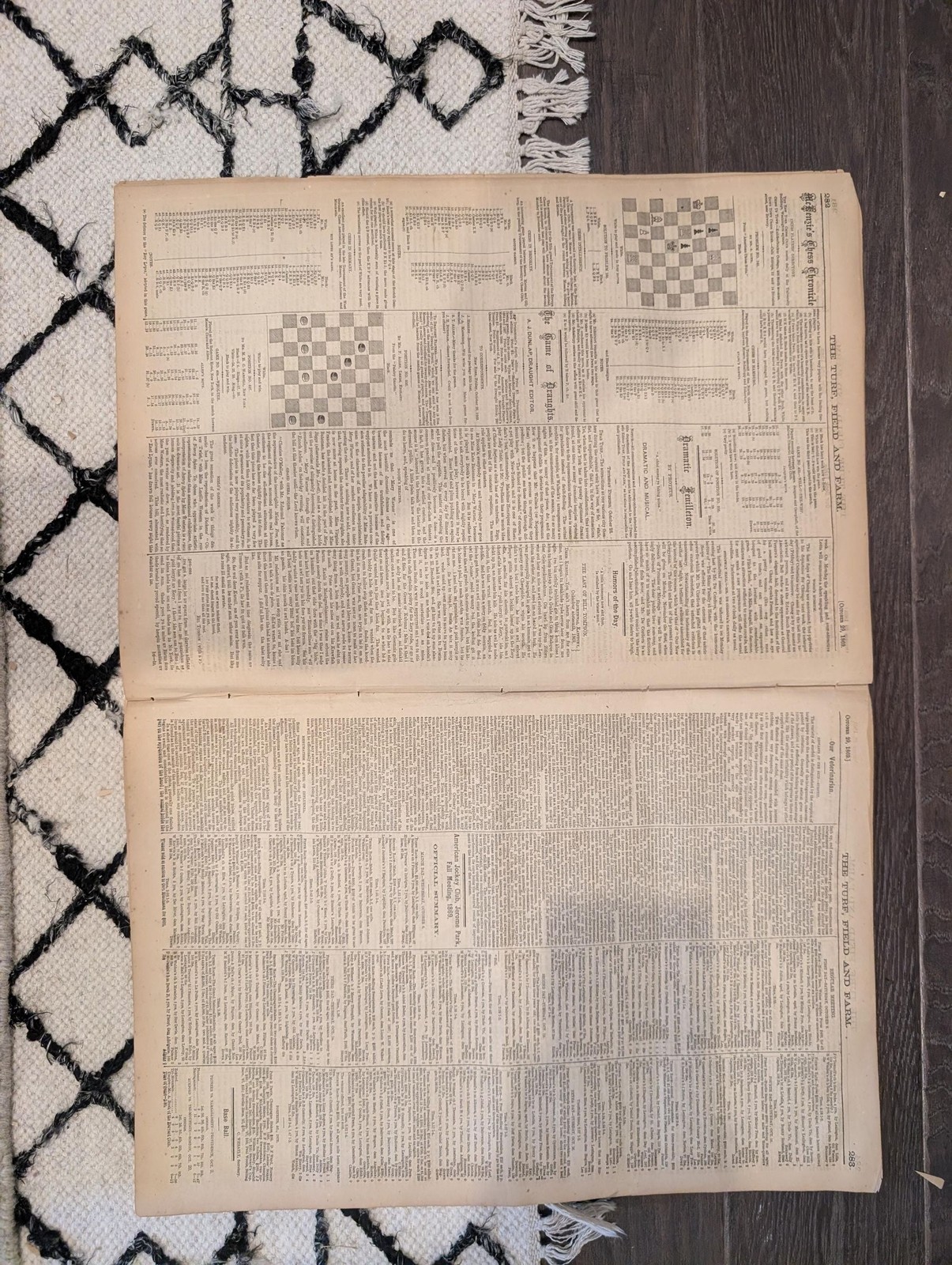1869 Turf Field and Farm — Jerome Park Races, Guelph Canada, Chess, Baseball