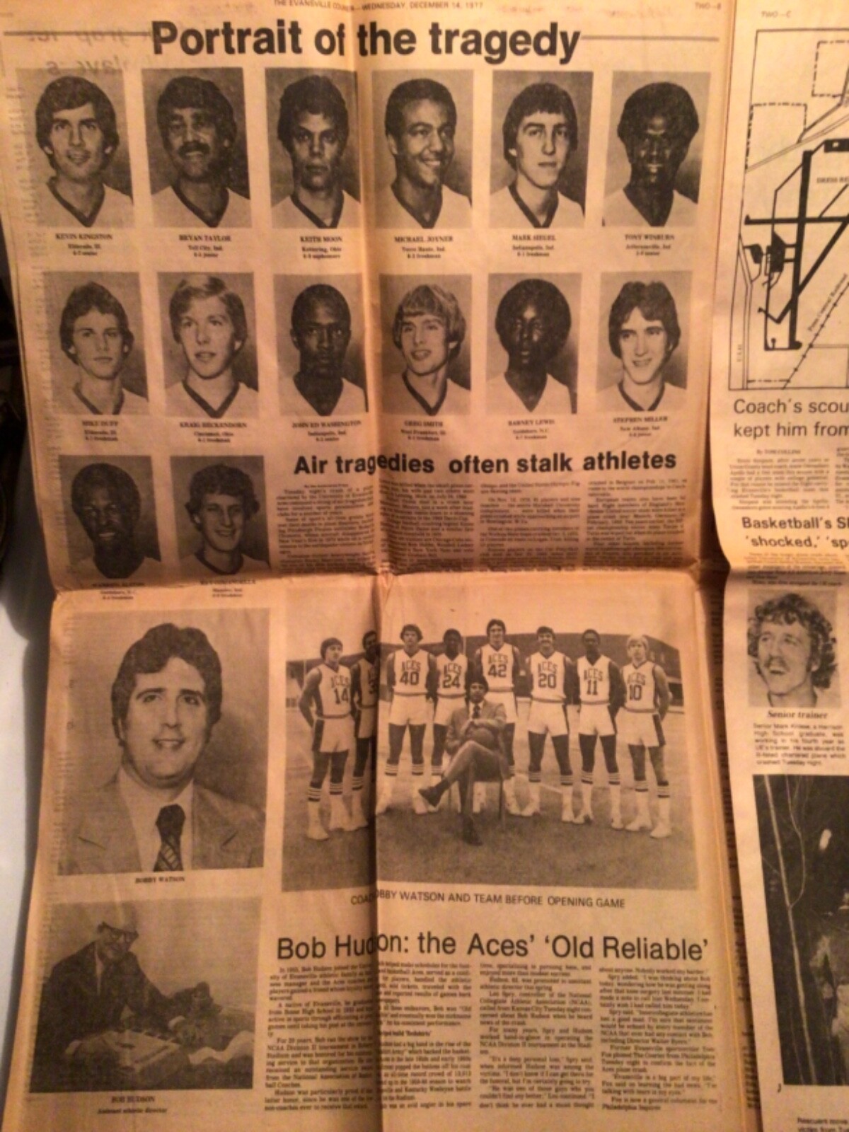 Memorial Edition Newspaper Coverage of 1977 University of Evansville Plane Crash