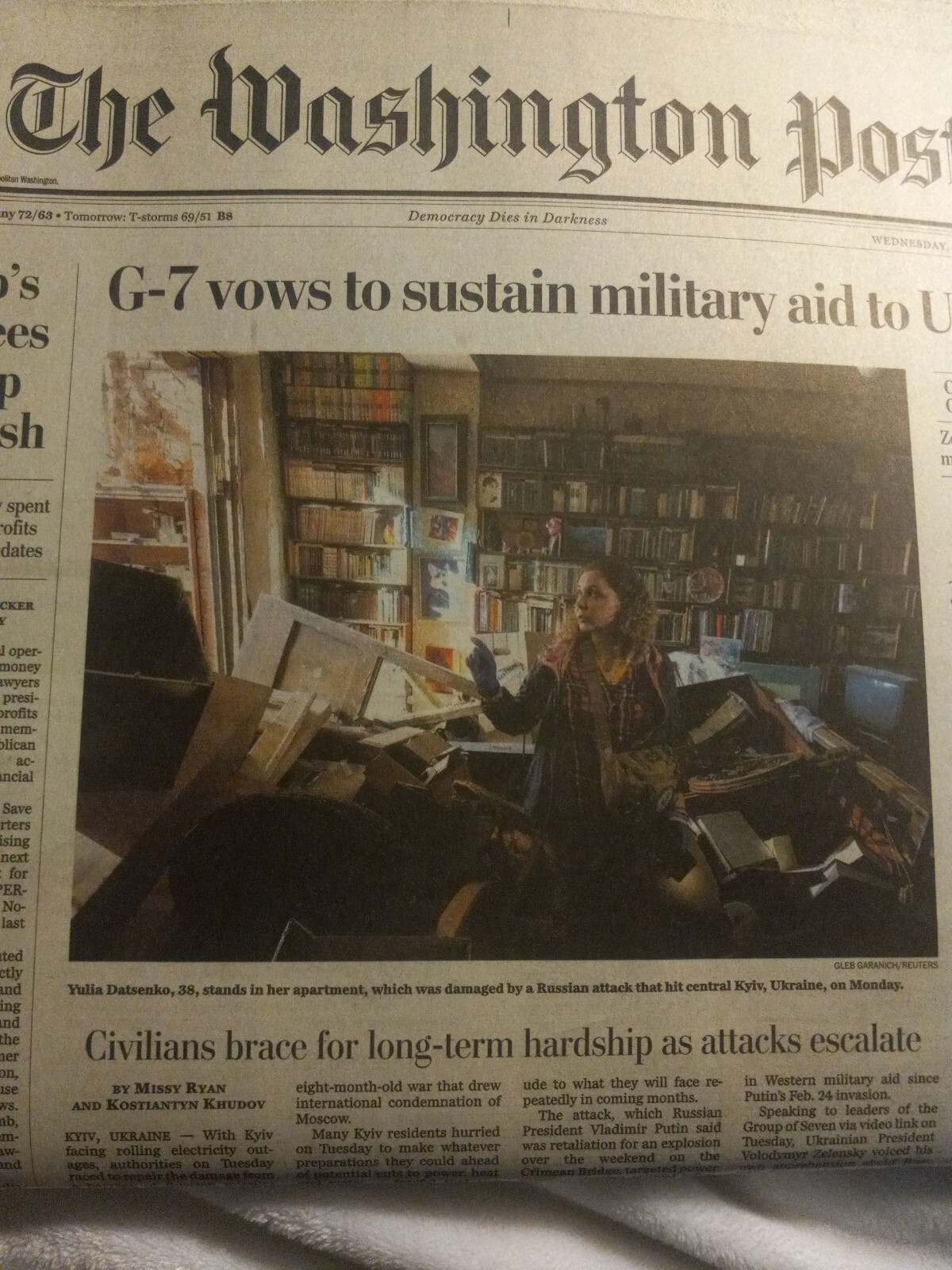 The Washington Post Wednesday October 12 2022 G 7 Vows To Sustain Military Aid