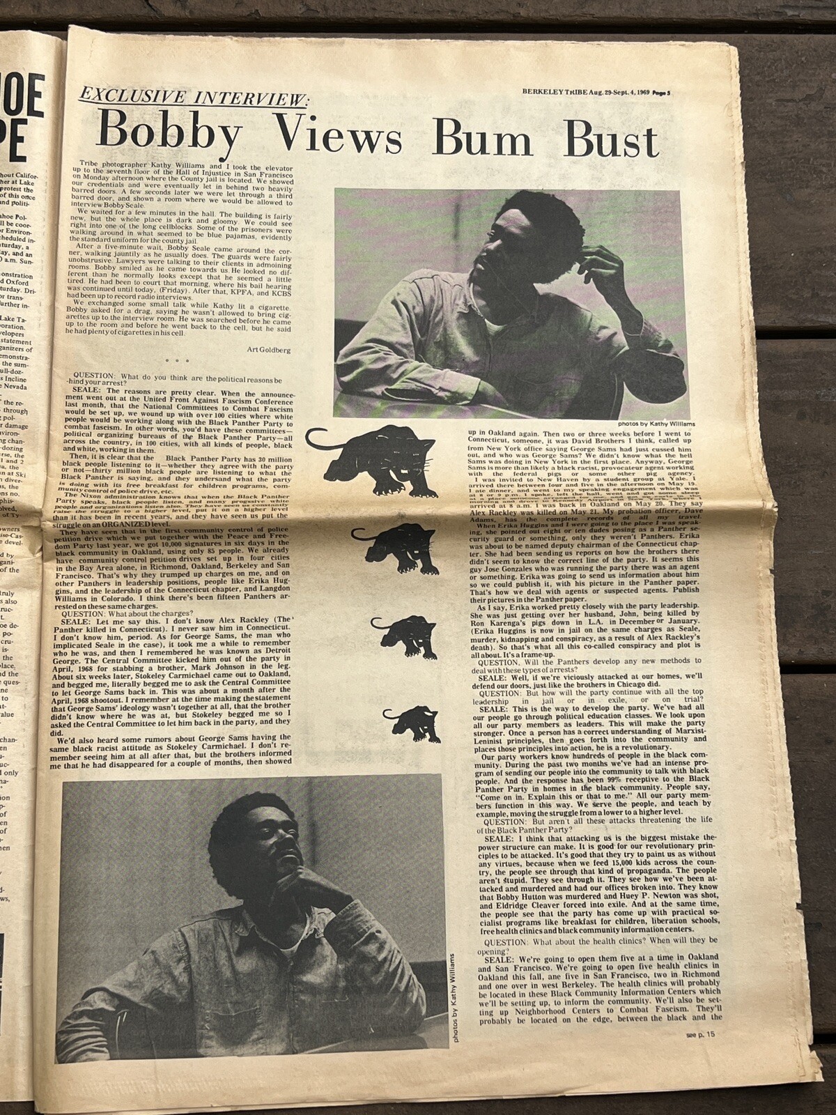 Berkeley Tribe Newspaper Attack On Black Panthers 1969-Yellow Color Hand Holds