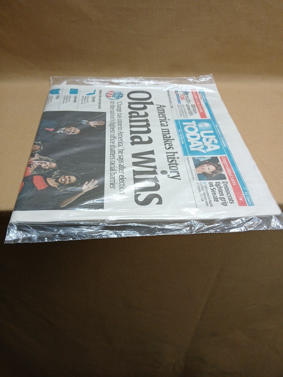 USA Today Newspaper – Obama Wins – November 5, 2008 – Sealed NEW