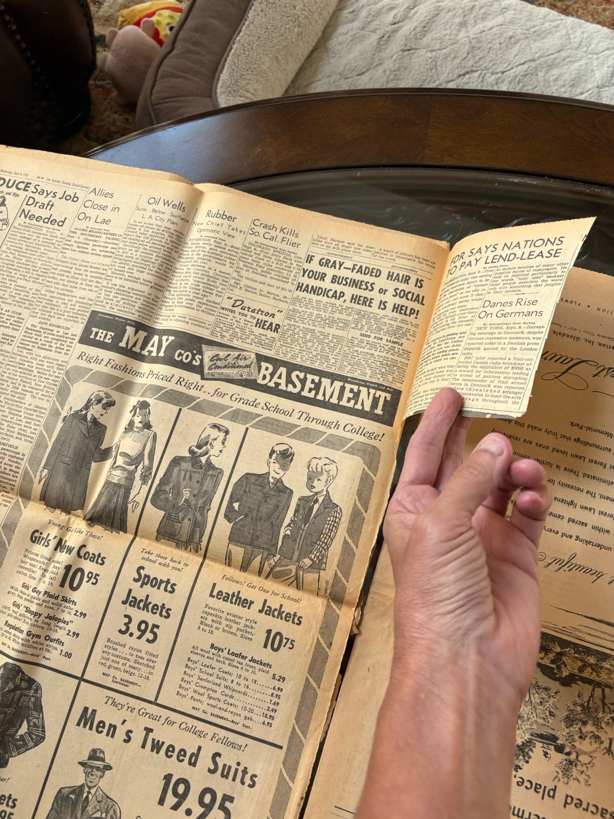 Vintage 1943 WAR EXTRA Newspaper
