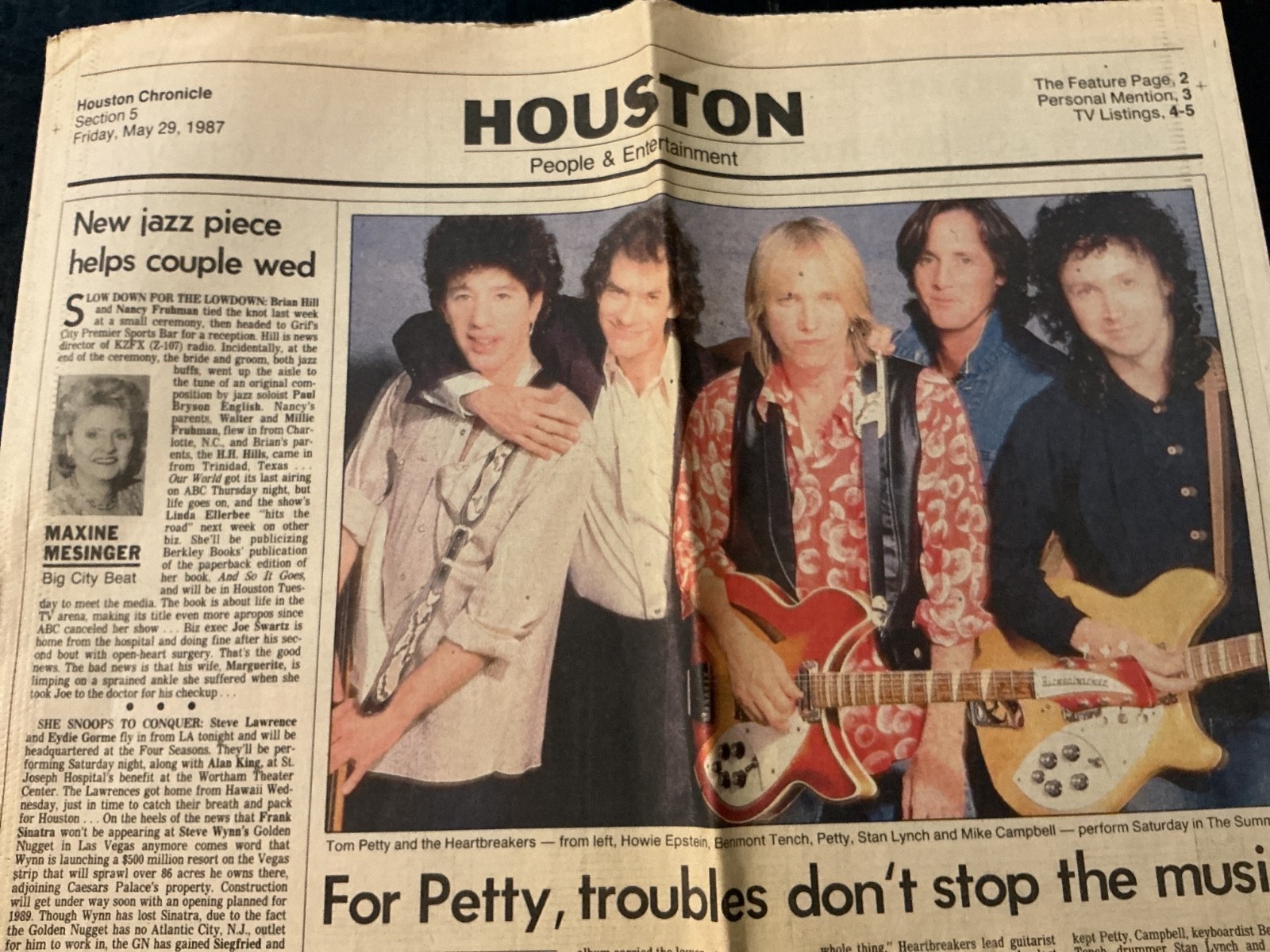 Houston Chronicle – Tom Petty – May 29, 1987