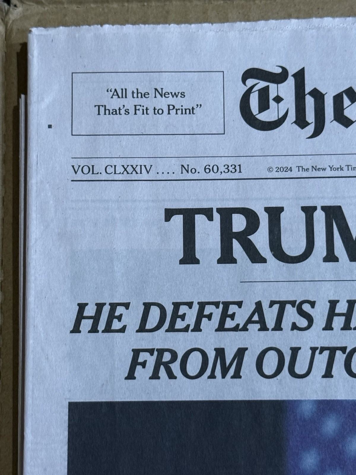 NEW YORK TIMES NOV 7, 24 DONALD TRUMP Wins 47TH PRESIDENTIAL Election Newspaper