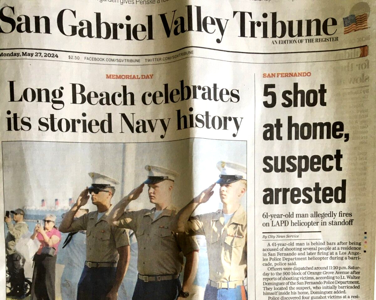 SAN GABRIEL VALLEY TRIBUNE May 27, 2024 GOLFER MURRAY SUICIDE Dodgers Baseball