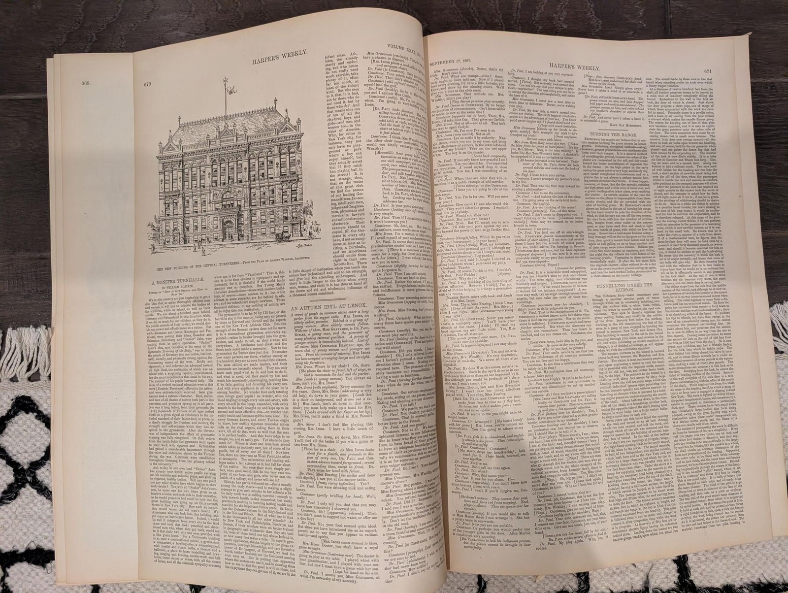 Harper’s Weekly – September 17, 1887 – Remington, Tennis, Hudson River Tunnel