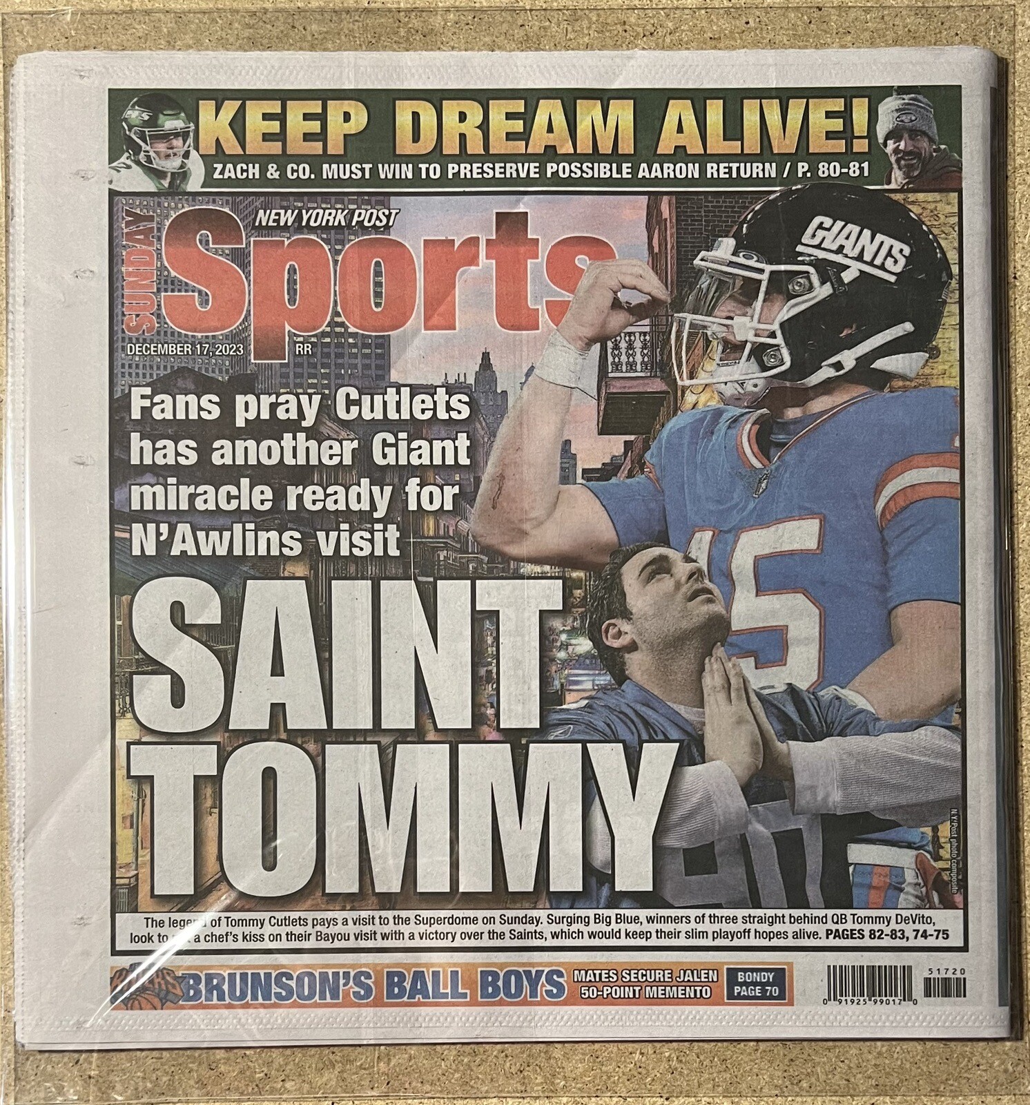 NEW YORK POST – 12/17/23 – FRONT: TRAVIS KELCE & TAYLOR SWIFT – RING RUMORS