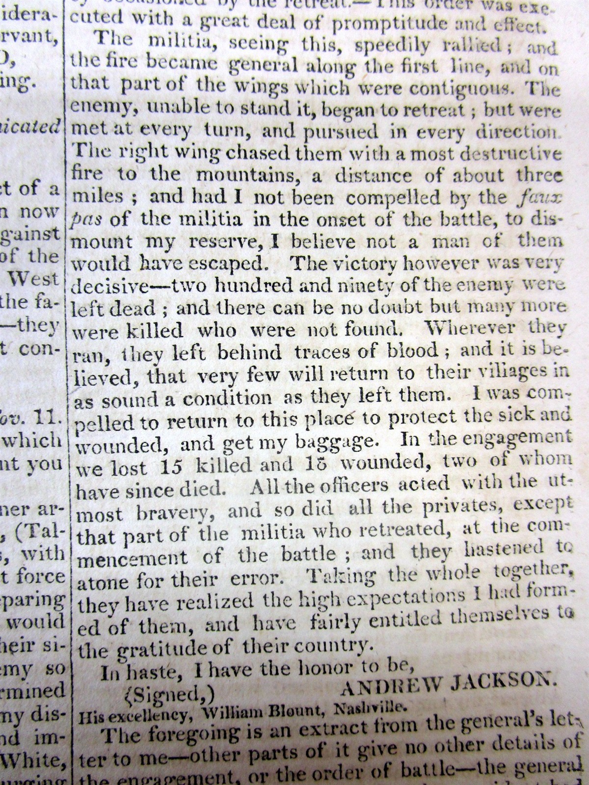 3 1813 newspapers RED STICK CREEK INDIAN WAR Andrew Jackson & TENNESSEE MILITIA
