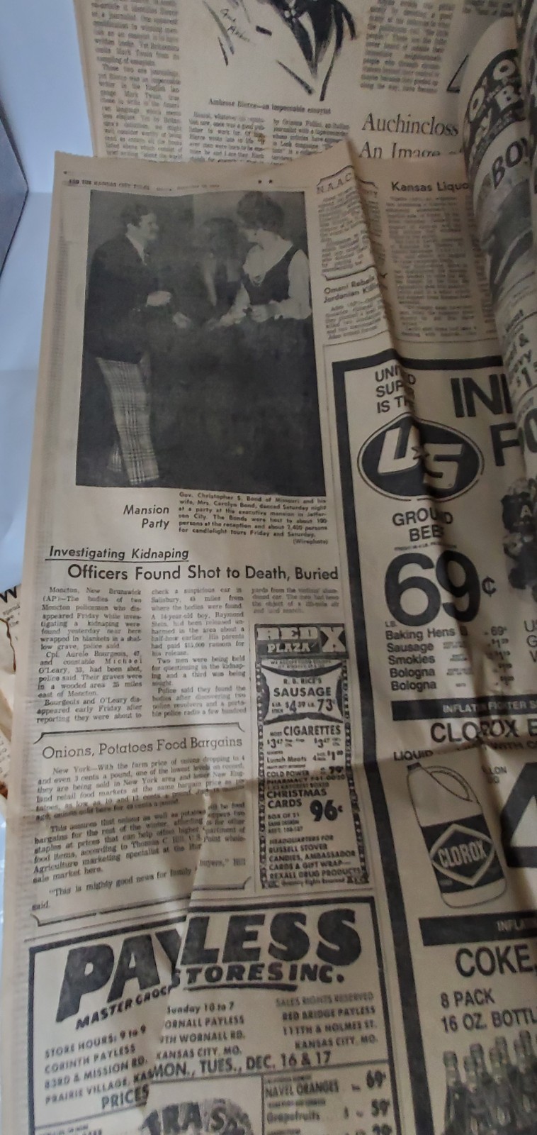 The Kansas City Star December 27 1968 partial paper advertisements