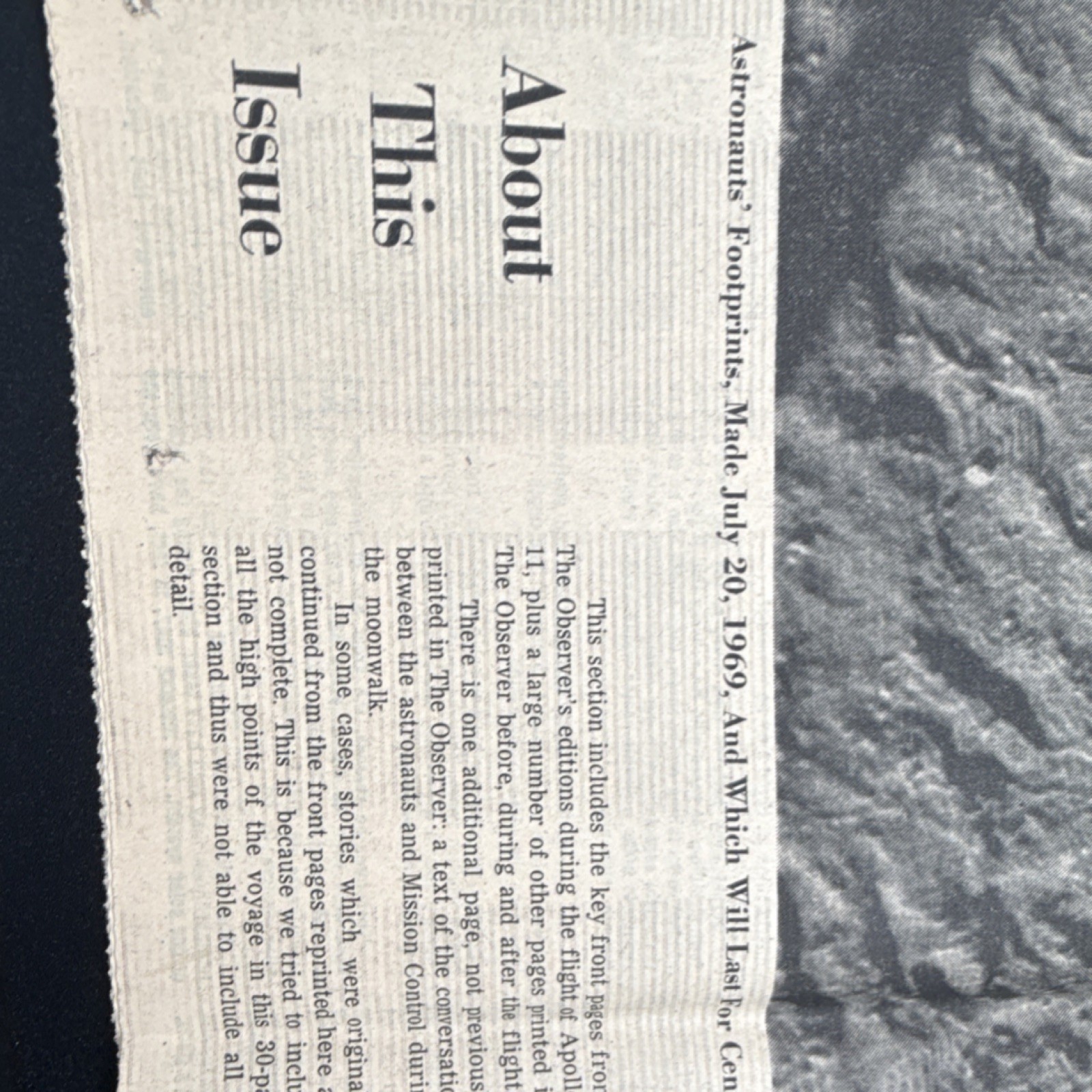 The Charlotte Observer newspaper reporting on the Apollo 11 moon landing.